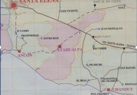 Mapa del Cantón Santa Elena, provincia de S.E.
